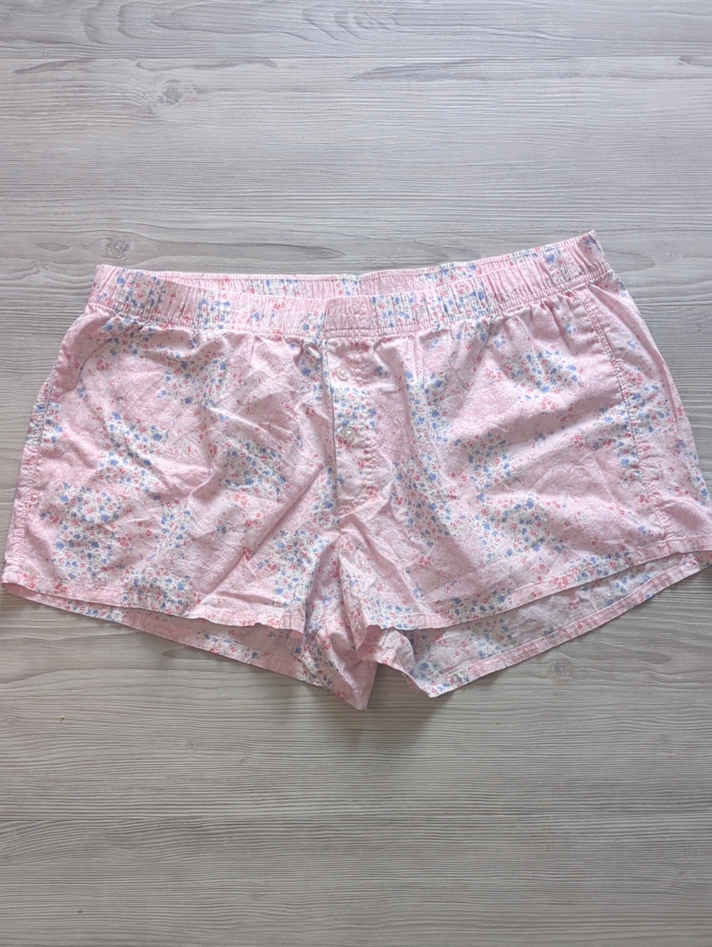 Hollister Sleep 100% Cotton Floral Sleep Shorts Pink Women's XL